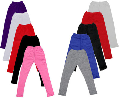 

IndiWeaves Legging For Girls(Purple Pack of 10, Black;blue;grey;pink;purple;red;white