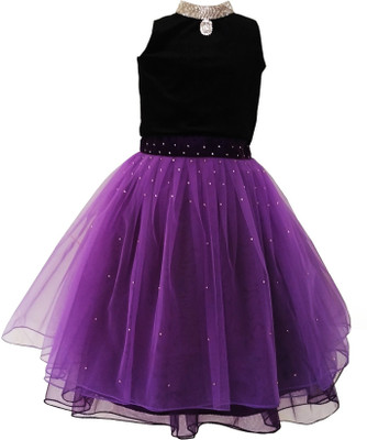 

Angel Wears Girls Lehenga Choli Fusion Wear, Ethnic Wear Self Design Lehenga Choli(Purple, Pack of 1, Purple:black