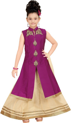

Trendy Girls Girls Lehenga Choli Ethnic Wear Embroidered Lehenga Choli(Purple, Pack of 1