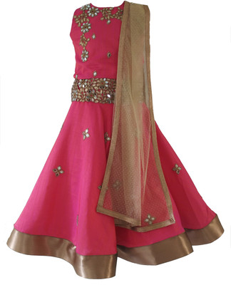 

Angel Wears Baby Girls Lehenga Choli Ethnic Wear Self Design Lehenga, Choli and Dupatta Set(Pink, Pack of 1
