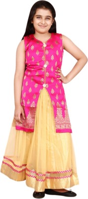 

DHANYA Girls Lehenga Choli Ethnic Wear Embellished Lehenga Choli(Pink, Pack of 1