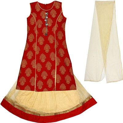 

Arshia Fashions Girls Lehenga Choli Fusion Wear, Ethnic Wear Embroidered Lehenga Choli(Pink, Pack of 1, Beige;red