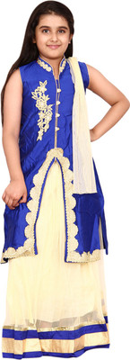 

DHANYA Girls Lehenga Choli Ethnic Wear Embellished Lehenga Choli(Multicolor, Pack of 1, Blue