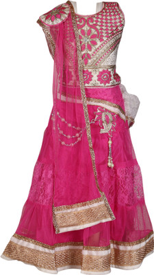 

Crazeis Girls Lehenga Choli Western Wear Embroidered Lehenga Choli(Pink, Pack of 1