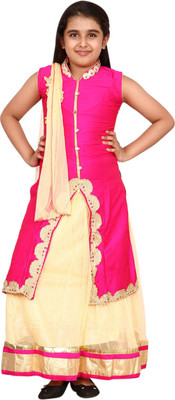 

DHANYA Girls Lehenga Choli Ethnic Wear Embellished Lehenga Choli(Multicolor, Pack of 1, Pink