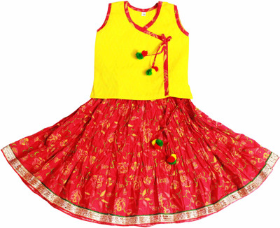 

BownBee Girls Lehenga Choli Ethnic Wear Printed Ghagra Choli(Multicolor, Pack of 1, Yellow