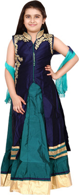 

DHANYA Girls Lehenga Choli Ethnic Wear Embellished Lehenga Choli(Multicolor, Pack of 1, Green