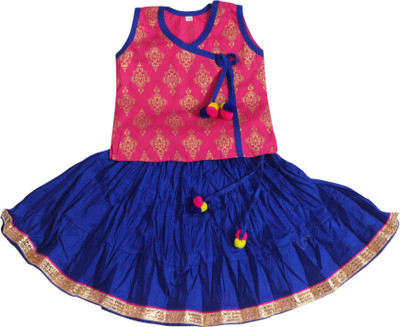 

BownBee Girls Lehenga Choli Ethnic Wear Printed Ghagra Choli(Multicolor, Pack of 1, Pink