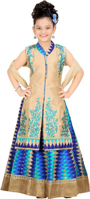 

Trendy Girls Girls Lehenga Choli Ethnic Wear Self Design Lehenga Choli(Multicolor, Pack of 1, Blue