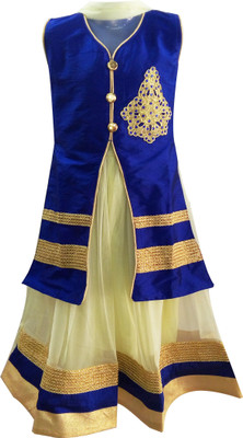 

Fashionitz Girls Midi/Knee Length Party Dress(Blue, Sleeveless