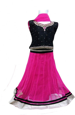 

AmainaGirlsEthnic Girls Lehenga Choli Ethnic Wear Embroidered Lehenga, Choli and Dupatta Set(Black, Pack of 1, Raniblack