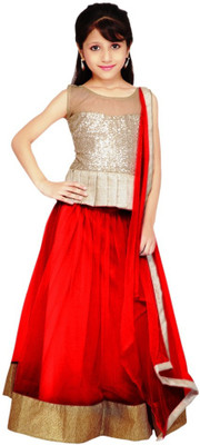 

Shoppers Shop Solid Lehenga Choli(Red)