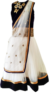 

Angel Wears Baby Girls Lehenga Choli Ethnic Wear Self Design Lehenga, Choli and Dupatta Set(White, Pack of 1, White:blackish purple