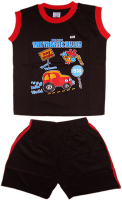 

Cute Raskals Kids Nightwear Boys Printed Cotton(Black Pack of 1