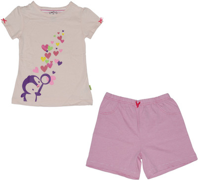 

Mackly Kids Nightwear Girls Printed Cotton(Pink Pack of 1, Pink solid