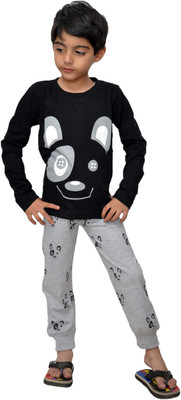 

Crux & Hunter Kids Nightwear Boys Printed Cotton(Black Pack of 1