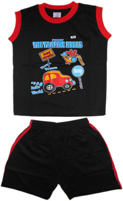 

Cute Raskals Kids Nightwear Boys Printed Cotton(Black Pack of 1