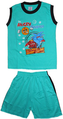 

Cute Raskals Kids Nightwear Boys Printed Cotton(Blue Pack of 1, Turquoise