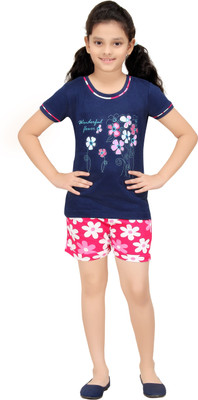 

Red Ring Kids Nightwear Girls Printed Cotton(Multicolor Pack of 1