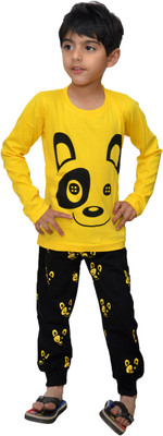 

Crux & Hunter Kids Nightwear Boys Printed Cotton(Yellow Pack of 1