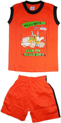 

Cute Raskals Kids Nightwear Boys Printed Cotton(Orange Pack of 1
