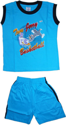 

Cute Raskals Kids Nightwear Boys Printed Cotton(Light Blue Pack of 1