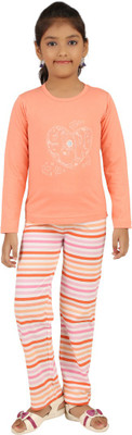 

Sand Beach Kids Nightwear Girls Solid Cotton(Orange Pack of 1), Pink
