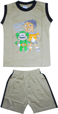 

Cute Raskals Kids Nightwear Boys Printed Cotton(Beige Pack of 1, Sandle