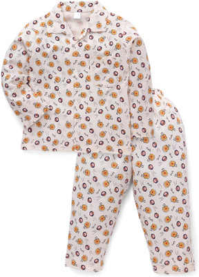 

NammaBaby Kids Nightwear Boys & Girls Printed Cotton(Beige Pack of 1, Beigh