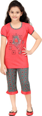 

Red Ring Kids Nightwear Girls Printed Cotton(Multicolor Pack of 1
