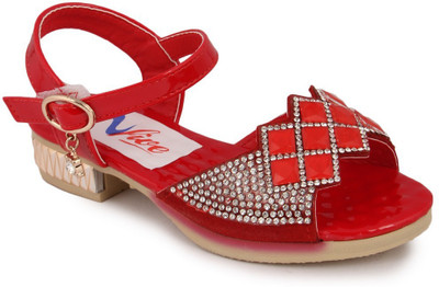 

N Five Girls Buckle Strappy Sandals(Red