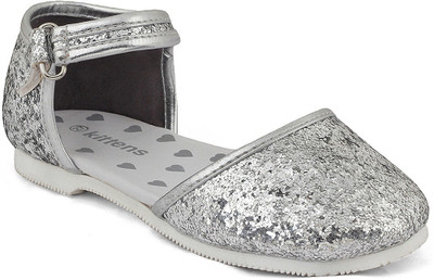 

KITTENS Girls Slip-on T-bar Sandals(Silver