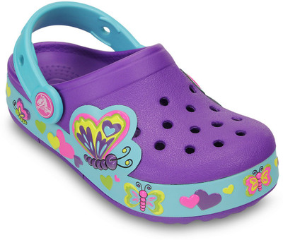 

Crocs Girls Slip-on Clogs(Purple, Neon purple/aqua