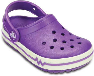 

Crocs Girls Slip-on Clogs(Purple, Neon purple/white