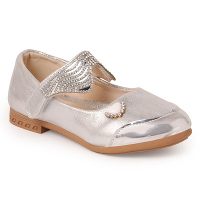 

N Five Girls Buckle Flats(Silver