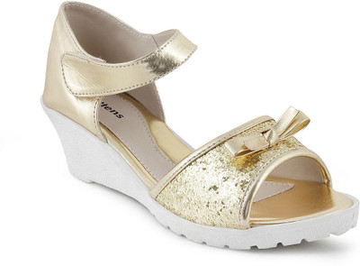 

KITTENS Girls Slip-on Wedges(Gold