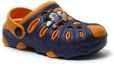 

Phedarus Boys Sling Back Clogs(Dark Blue, Navy blue & orange