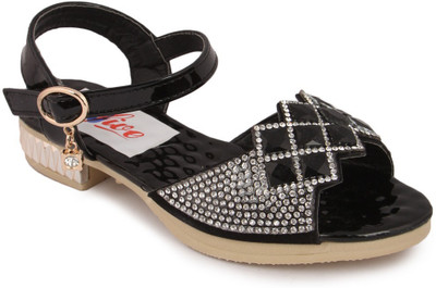 

N Five Girls Buckle Strappy Sandals(Black