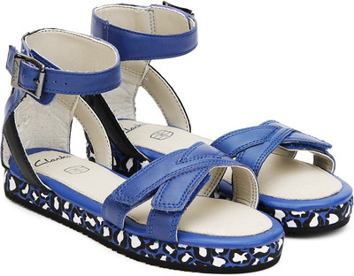 

Clarks Girls Sports Sandals, Blue leather