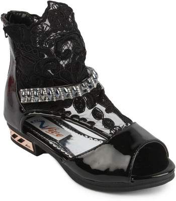 N Five Girls Sling Back Flats(Black