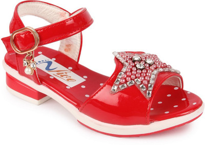 

N Five Girls Buckle Strappy Sandals(Red