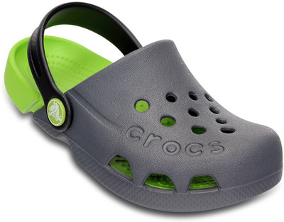 

Crocs Boys & Girls Slip-on Clogs(Grey, Charcoal/volt green