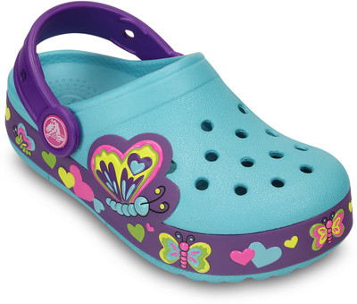

Crocs Girls Slip-on Clogs(Blue, Aqua/neon purple