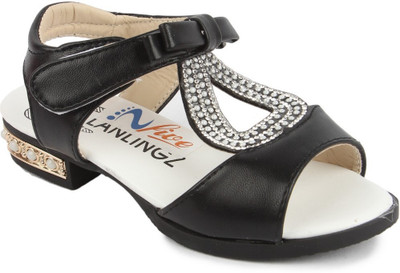 

N Five Girls Buckle Strappy Sandals(Black