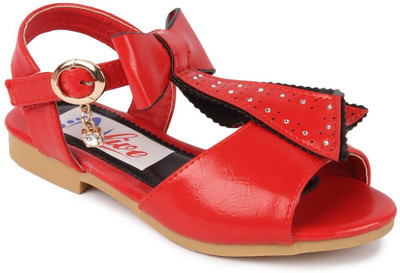 

N Five Girls Buckle Strappy Sandals(Red