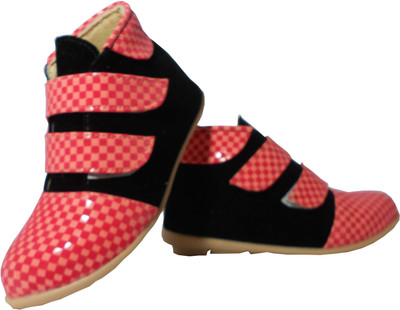 

WTdesign Girls Velcro Casual Boots(Red