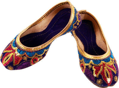 

Khussa Girls Slip on Jutis(Multicolor, Brown
