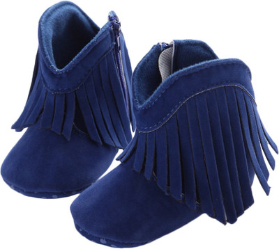 abdc kids Girls Velcro Casual Boots(Blue
