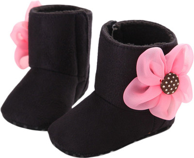 

abdc kids Girls Velcro Formal Boots(Black