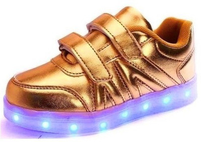 

Tec Ventures Boys & Girls Velcro Sneakers(Gold